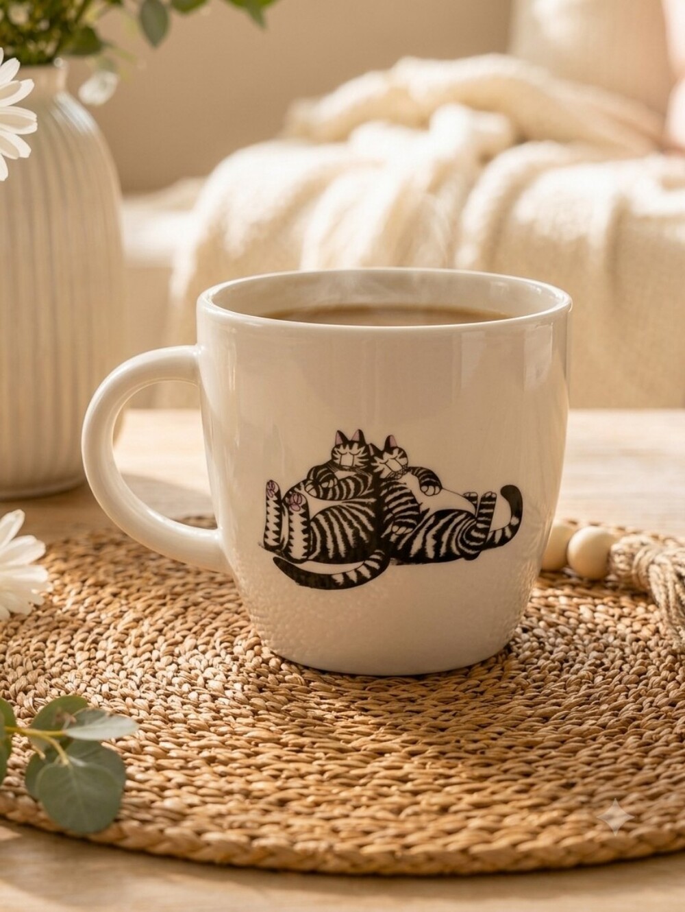 Sleepy Cats Cat Lover 17 oz Stoneware Coffee Mug Double Sided Project 62 Gift